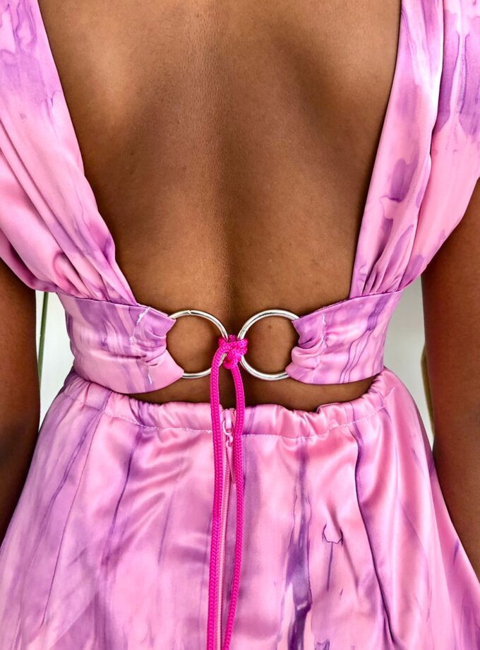 THE KAIA DRESS - Pink Tie Dye