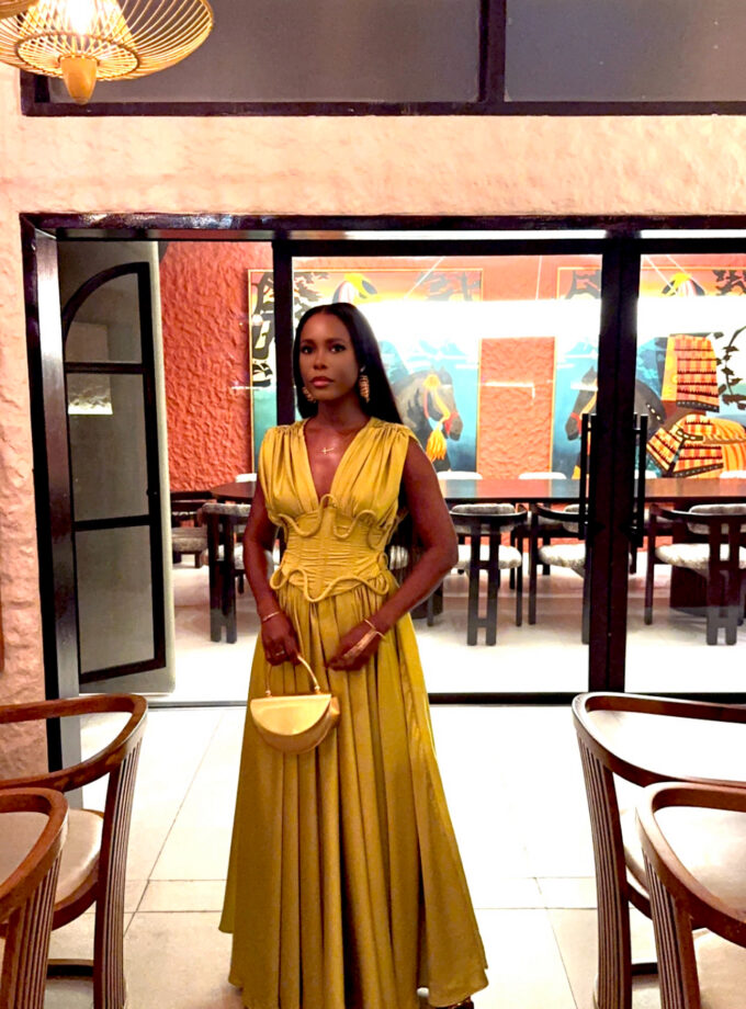 THE KANE MAXI - Olive green & Mustard